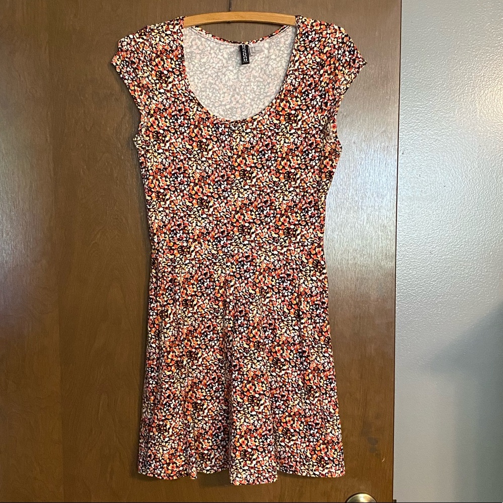 Divided Floral Skater Dress